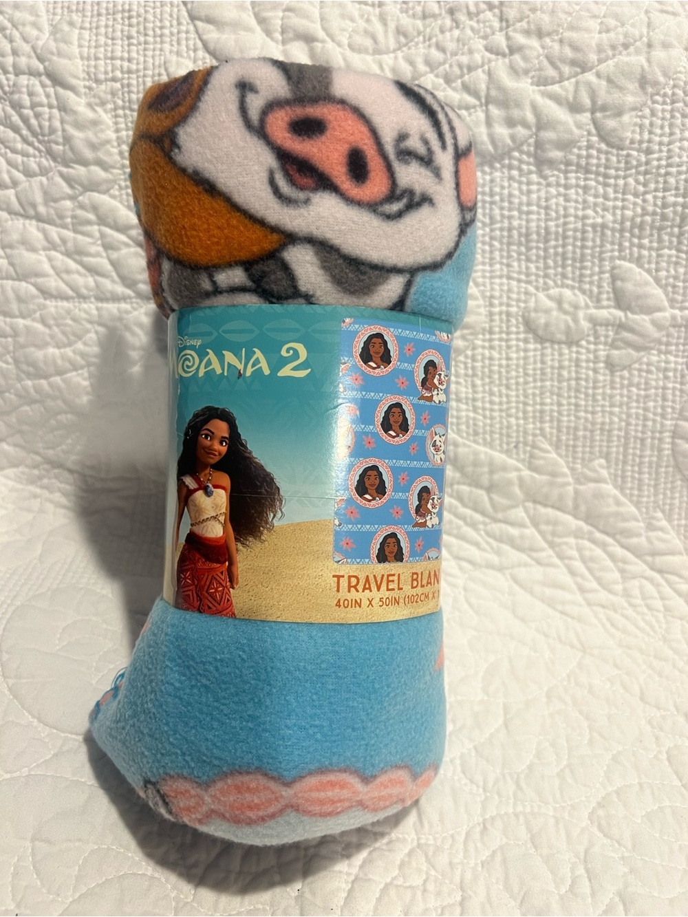 Disney Moana 2 Pua Fleece 40" x 50" Travel Throw Blanket NEW